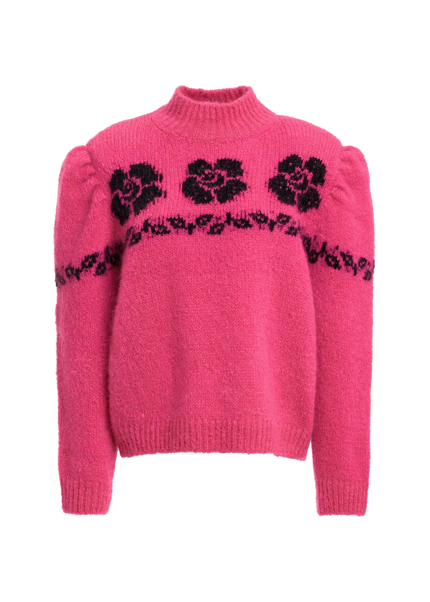 Essentiel Antwerp Pink floral-jacquard sweater 0 Essentiel Antwerp Pink floral-jacquard sweater | Sweaters | Coveti