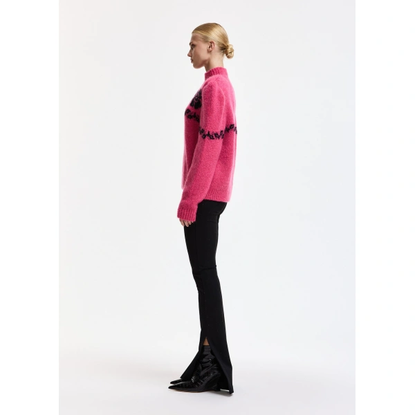 Essentiel Antwerp Pink floral-jacquard sweater | Sweaters | Coveti