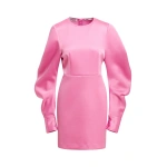 Essentiel Antwerp Pink mini dress with voluminous sleeves | Mini Dresses | Coveti