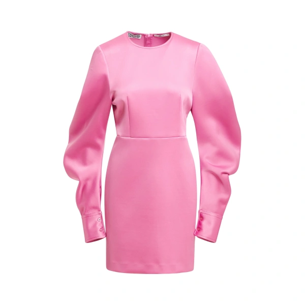 Pink mini dress with voluminous sleeves