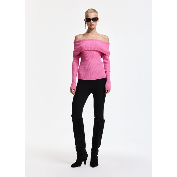 Essentiel Antwerp Pink off-shoulder sweater | Sweaters | Coveti