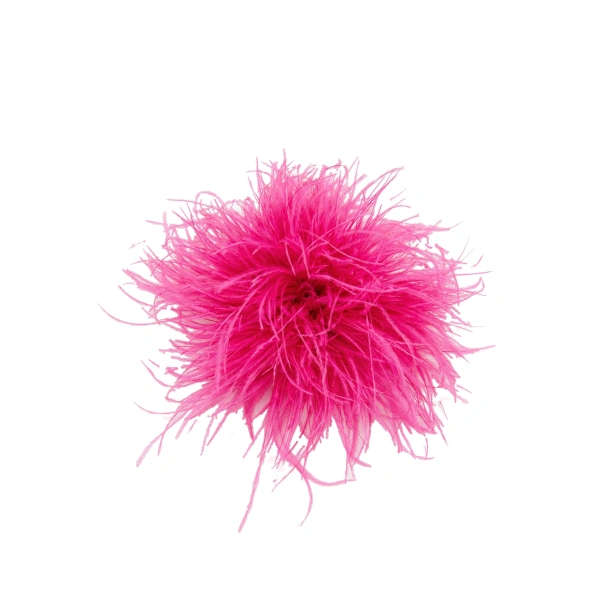 Pink ostrich feather brooch