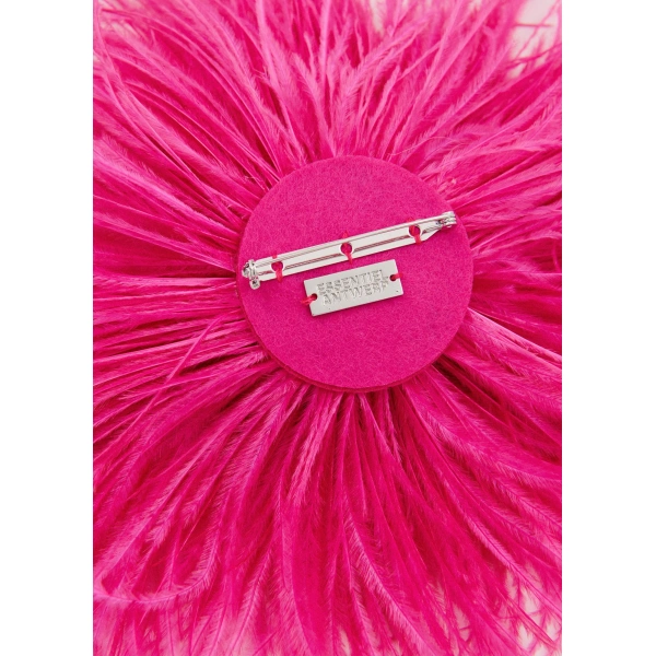 Essentiel Antwerp Pink ostrich feather brooch | Brooches & Pins | Coveti