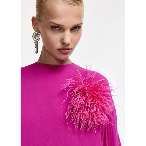 Essentiel Antwerp Pink ostrich feather brooch | Brooches & Pins | Coveti