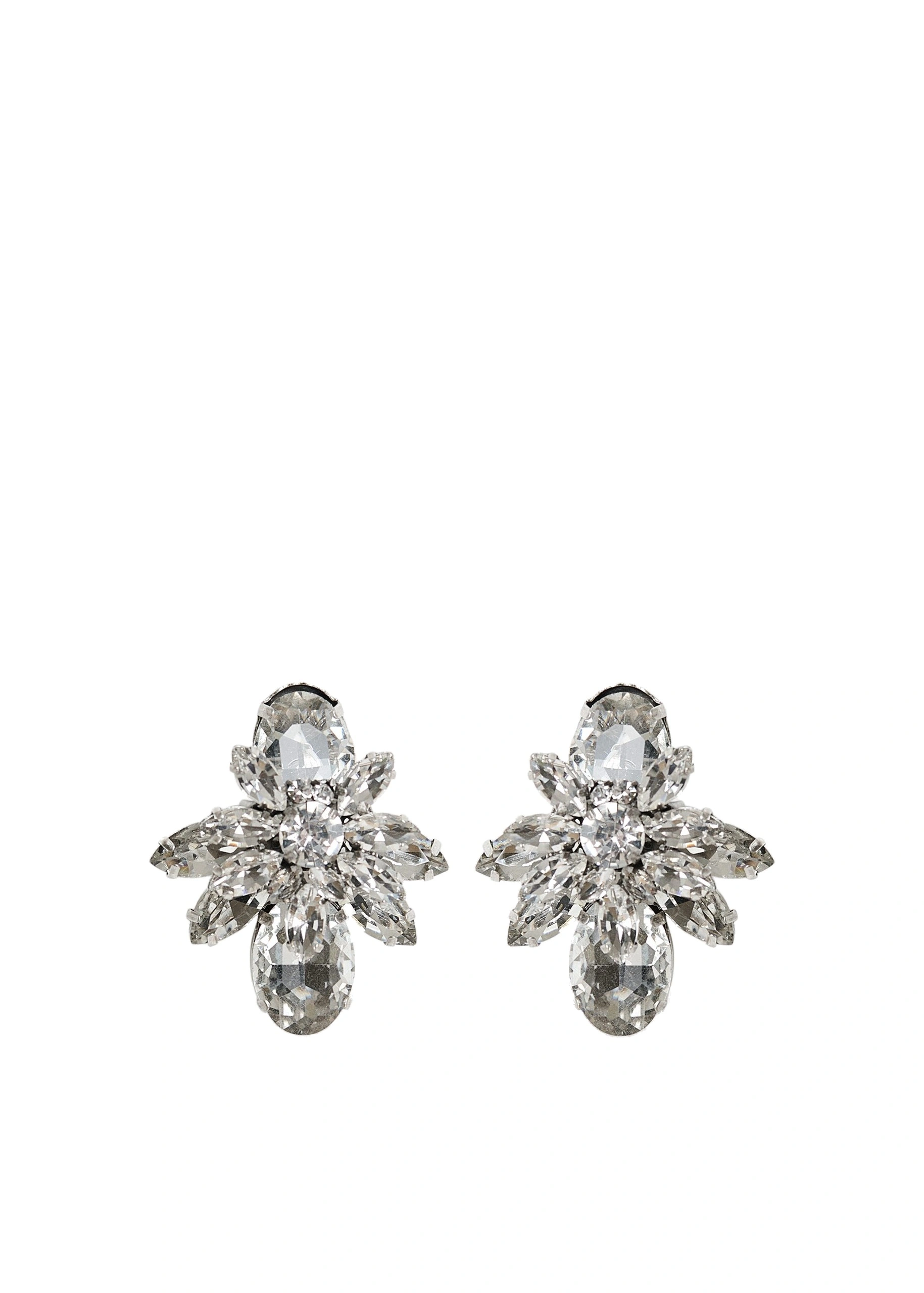 Essentiel Antwerp Silver floral rhinestone earrings 0 Essentiel Antwerp Silver floral rhinestone earrings | Earrings | Coveti