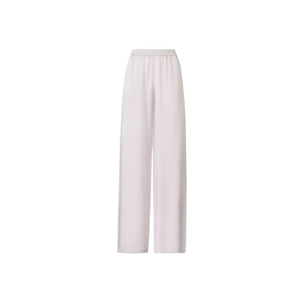 Amelia Trousers in Glossy Enver Satin, Stone
