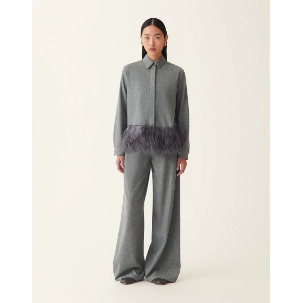 Fabiana Filippi Boxy Flannel Shirt in Mineral