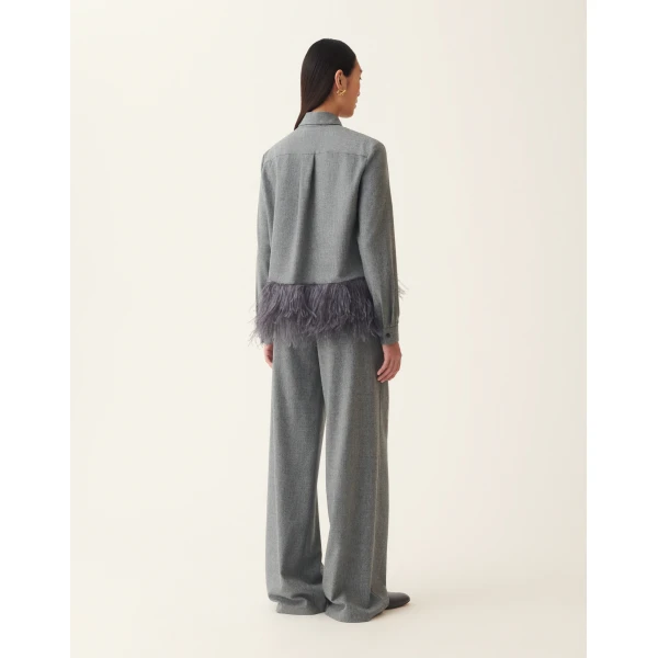 Fabiana Filippi Boxy Flannel Shirt in Mineral