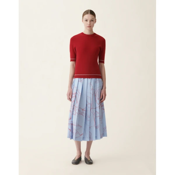 Fabiana Filippi Brushed Platinum Sweater in Red and Light Blue
