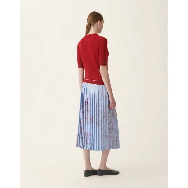 Fabiana Filippi Brushed Platinum Sweater in Red and Light Blue