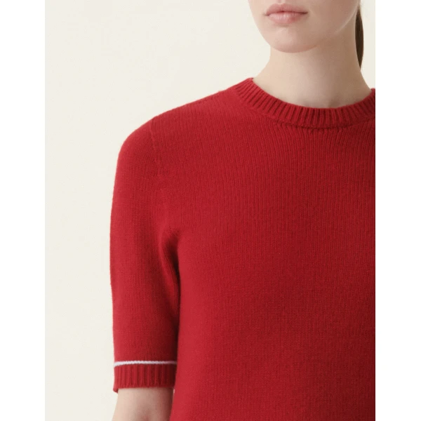 Fabiana Filippi Brushed Platinum Sweater in Red and Light Blue