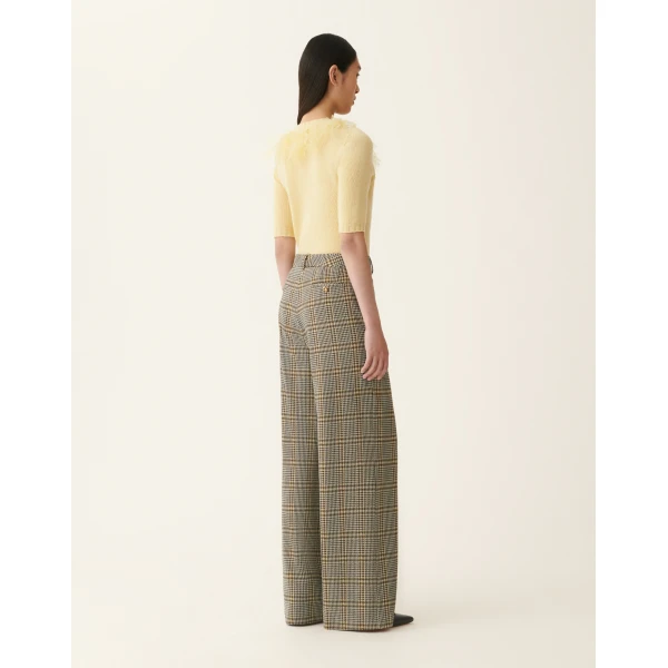 Fabiana Filippi Check Jersey Trousers in Gray