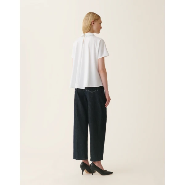 Fabiana Filippi Cotton Jersey Top in Optical White