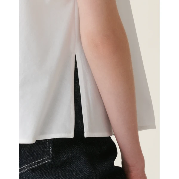 Fabiana Filippi Cotton Jersey Top in Optical White