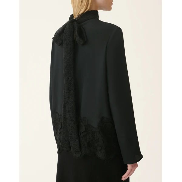 Fabiana Filippi Crêpe de Chine Top in Black