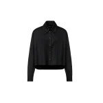 Fabiana Filippi Cropped Flannel Shirt in Black