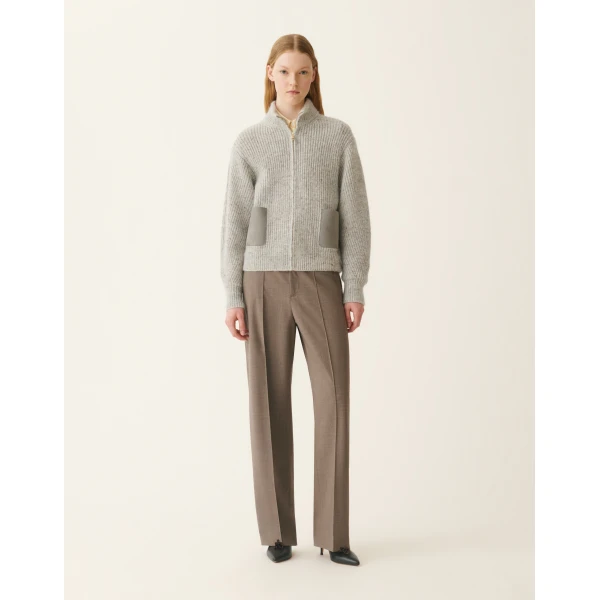 Fabiana Filippi Donegal Lurex Cropped Bomber in Cachà