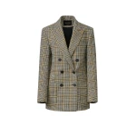 Fabiana Filippi Double-Breasted Check Jersey Jacket in Gray