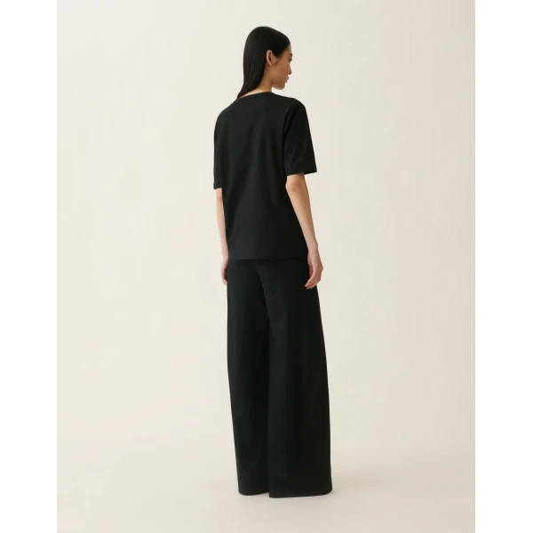 Fabiana Filippi Embroidered Jersey T-shirt in Black