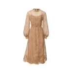 Fabiana Filippi Embroidered Lace Dress in Rattan