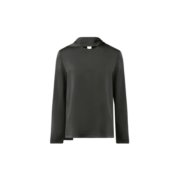 Enver Satin Top in Charcoal
