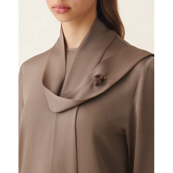 Fabiana Filippi Enver Satin Top in Falcon