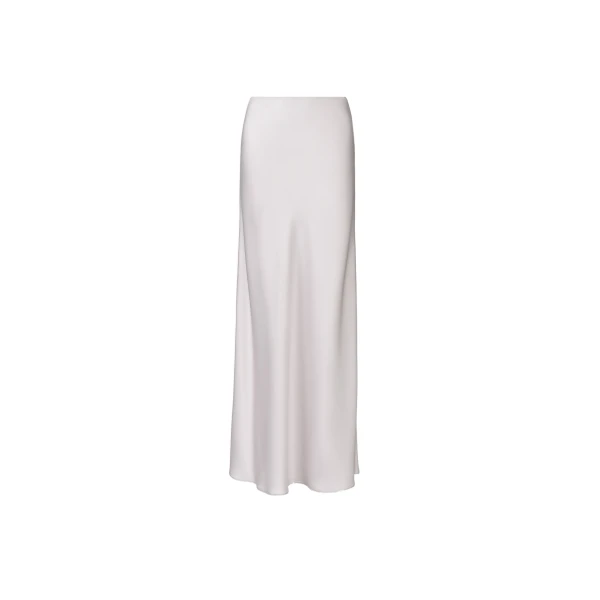 Fabiana Filippi Glossy Enver Satin Skirt in Stone