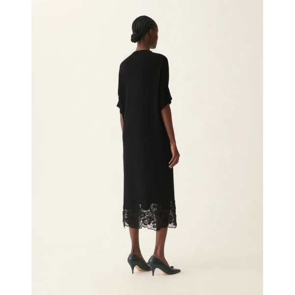 Fabiana Filippi Kimono Wool Dress in Black