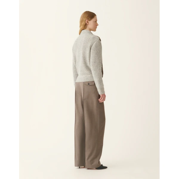 Fabiana Filippi Merino Shearling Bomber Jacket in Falcon