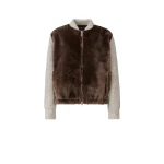 Fabiana Filippi Merino Shearling Bomber Jacket in Falcon