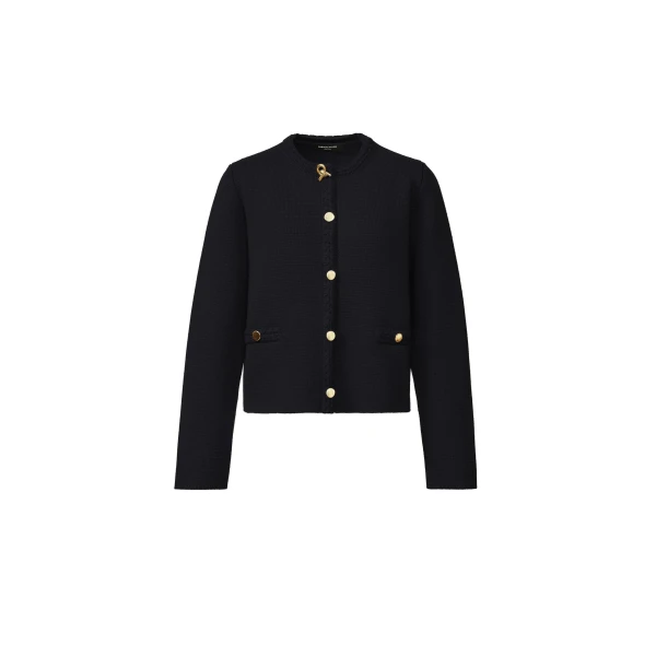 Fabiana Filippi Merino Wool Cardigan in Midnight Blue
