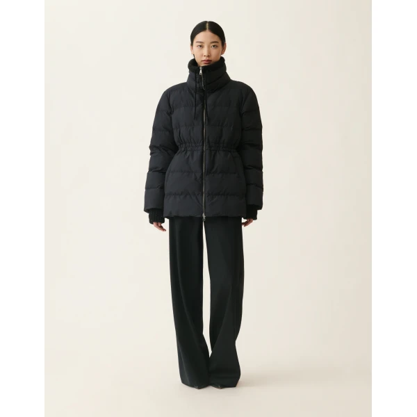 Fabiana Filippi Midi Ultralight Technical Down Coat in Black