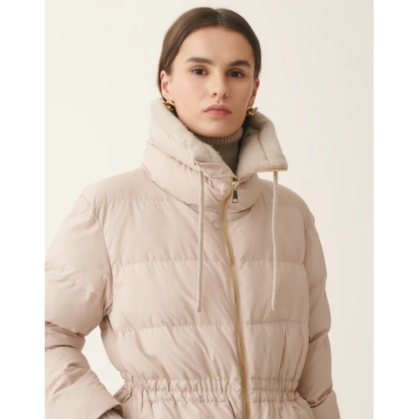 Fabiana Filippi Midi Ultralight Technical Down Coat in Cachà