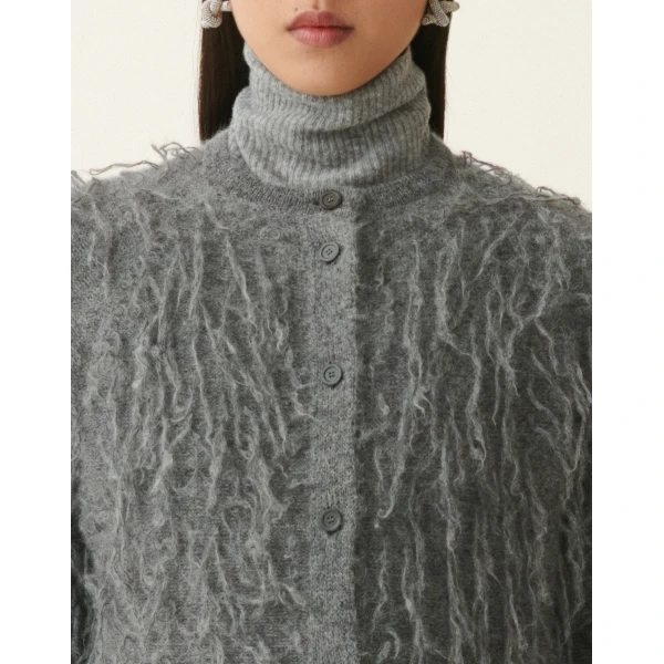 Fabiana Filippi Mohair Cardigan in Charcoal