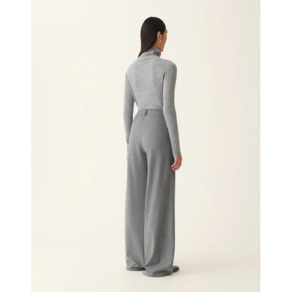 Fabiana Filippi Oversized Cargo Flannel Trousers in Mineral
