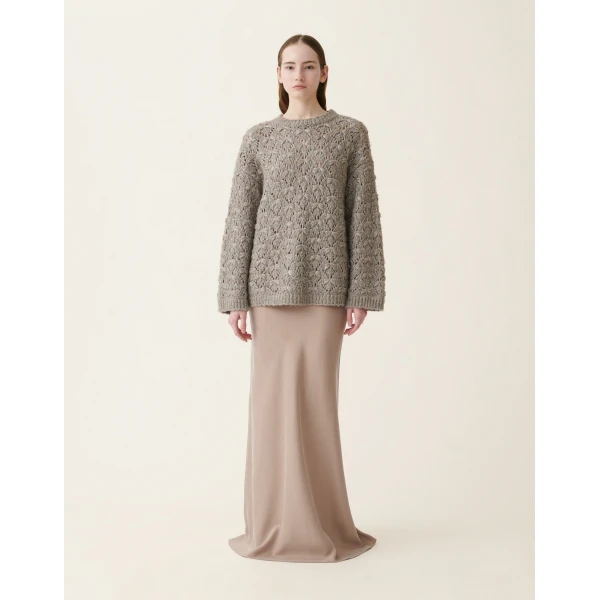 Fabiana Filippi Padded Yarn Sweater in Mocha