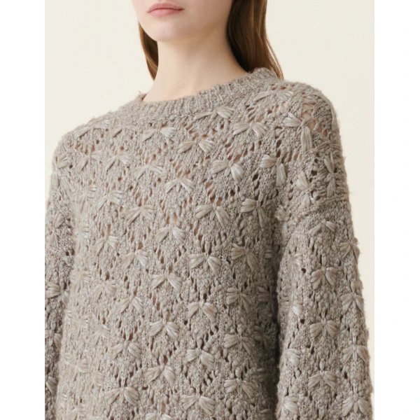 Fabiana Filippi Padded Yarn Sweater in Mocha