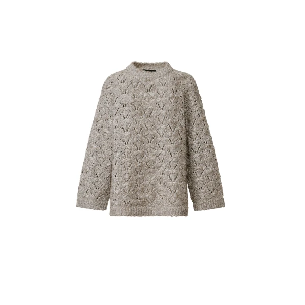 Padded Yarn Sweater in Mocha