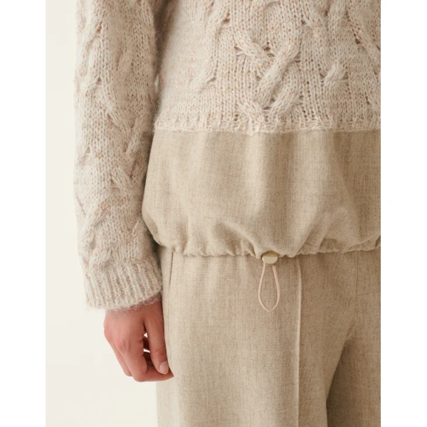 Fabiana Filippi Platinum, Mohair and Sequin Sweater in Cachà