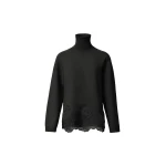 Fabiana Filippi Platinum Sweater with Lace Hem in Black