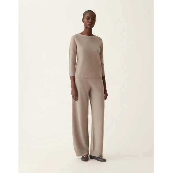 Fabiana Filippi Platinum Sweater with Lurex in Mocha