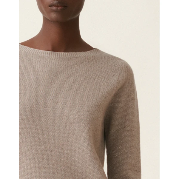 Fabiana Filippi Platinum Sweater with Lurex in Mocha