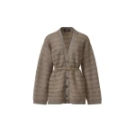 Fabiana Filippi Platinum and Mohair Cardigan with Sequin Stripes in Falcon
