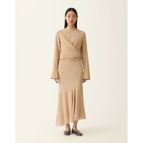Fabiana Filippi Printed Crêpe de Chine Top in Maple