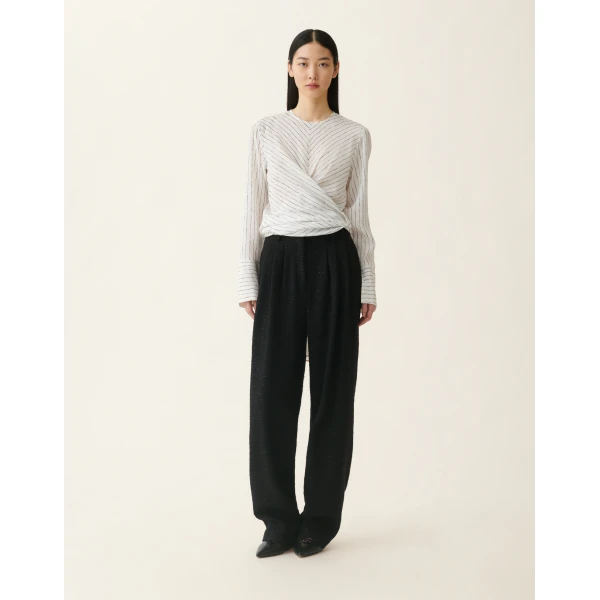 Fabiana Filippi Printed Crêpe de Chine Top in Silk White