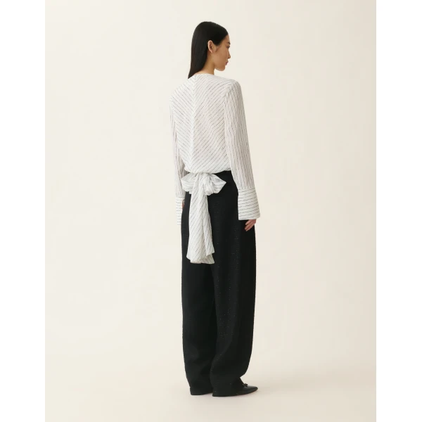 Fabiana Filippi Printed Crêpe de Chine Top in Silk White