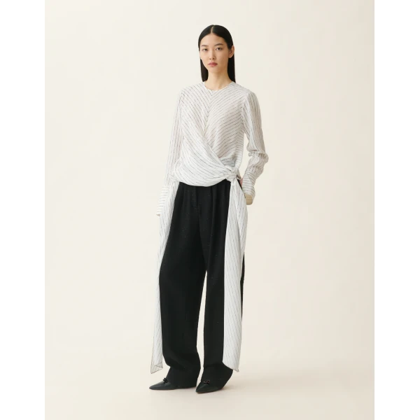 Fabiana Filippi Printed Crêpe de Chine Top in Silk White
