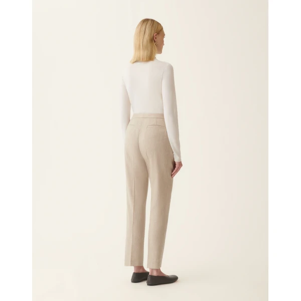 Fabiana Filippi Regular-Fit Flannel Trousers in Greige