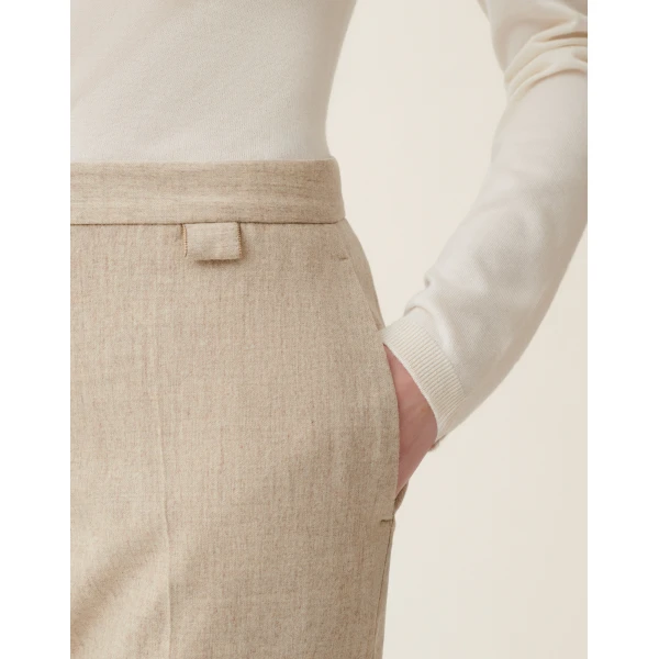 Fabiana Filippi Regular-Fit Flannel Trousers in Greige