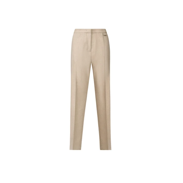 Regular-Fit Flannel Trousers in Greige